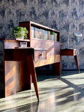 Load image into Gallery viewer, Imbuia Mid-Century Headboard