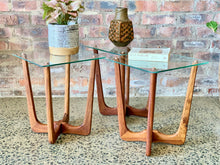 Load image into Gallery viewer, Mid-Century Glass Topped Side Table/s