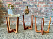 Load image into Gallery viewer, Mid-Century Glass Topped Side Table/s