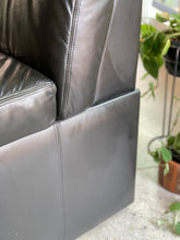Load image into Gallery viewer, Knoll Style Black Leather Sofa