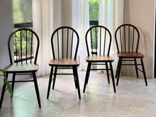 Load image into Gallery viewer, Vintage Set of Dining Chairs in Black & Wood