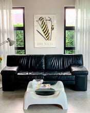 Load image into Gallery viewer, Knoll Style Black Leather Sofa