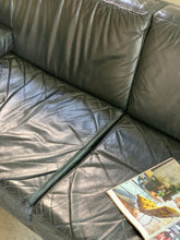 Load image into Gallery viewer, Knoll Style Black Leather Sofa