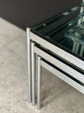 Load image into Gallery viewer, Chrome & Glass Nest Of Tables