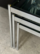 Load image into Gallery viewer, Chrome & Glass Nest Of Tables
