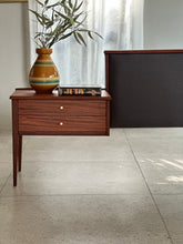 Load image into Gallery viewer, Mid-Century Headboard &amp; Pedestals | Queen Bed
