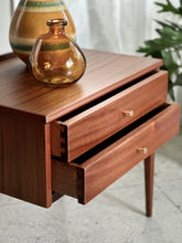 Load image into Gallery viewer, Mid-Century Headboard &amp; Pedestals | Queen Bed
