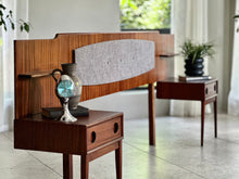 Load image into Gallery viewer, Retro Queen Bed Headboard with Attached Pedestals
