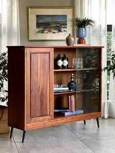 Vintage Solid Kiaat Bookshelf | Drinks Cabinet