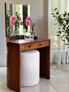 “Gomme” Demi-Lune Dresser with Hertex Haus Stool