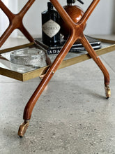 Load image into Gallery viewer, Elegant Brass, Glass &amp; Wooden Drinks Cart
