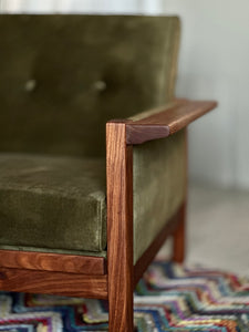 "Lubis" Three-Seater Couch in Olive Green