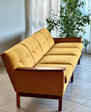 Load image into Gallery viewer, &quot;Sunshine Mustard&quot; Four Seater Vintage Couch
