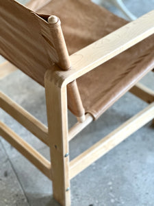 Pair of Leather Sling-Style Lounge Chairs