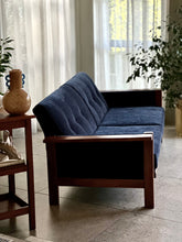 Load image into Gallery viewer, Retro Lubis Three-Seater Couch in Midnight Navy
