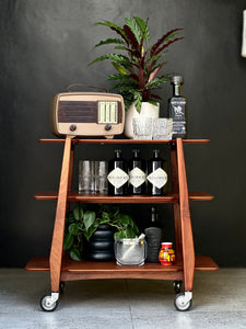 Sapele Mahogany Three-Tier Trolley