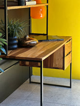 Load image into Gallery viewer, Comtemporary Solid Kiaat Desk with Integrated Shelves
