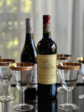 Load image into Gallery viewer, Set of Eight Gold Rimmed Wine Glasses
