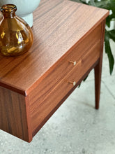 Load image into Gallery viewer, Mid-Century Headboard &amp; Pedestals | Queen Bed
