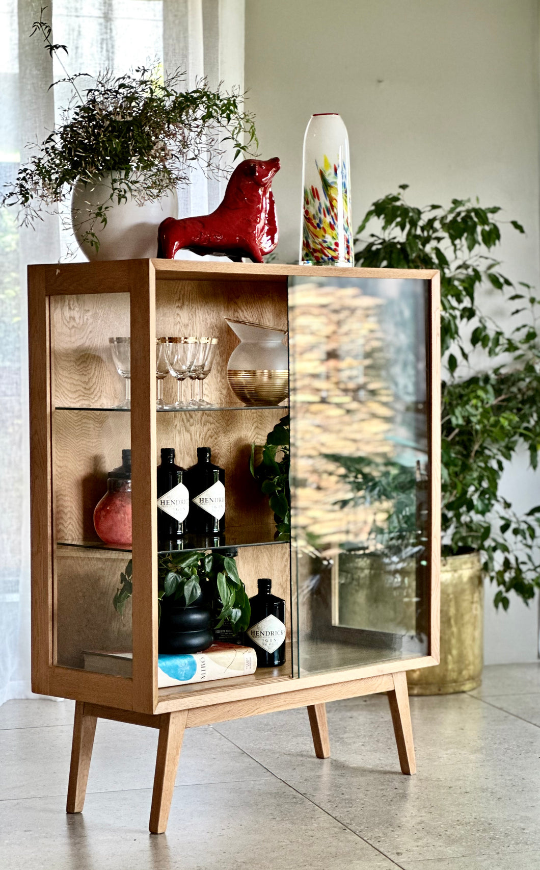 Classic Oak Display / Drinks Cabinet