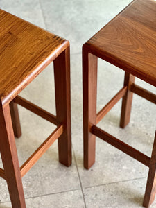 Three Solid Kiaat Bar Stools