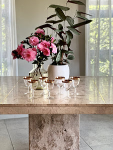 Travertine Square Dining Table