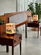Load image into Gallery viewer, Retro Queen Bed Headboard with Attached Pedestals
