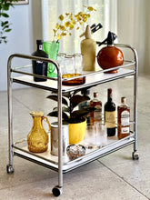 Load image into Gallery viewer, Chromed Retro Two-Tier Drinks Cart
