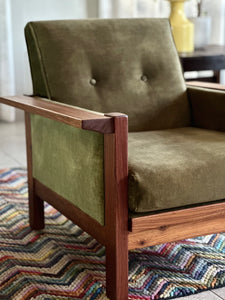 Pair of "Lubis" Armchairs in Olive Green