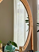 Load image into Gallery viewer, Cane Dressing Table with Round Framed Mirror
