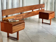 Load image into Gallery viewer, Kiaat Headboard &amp; Attached Pedestals
