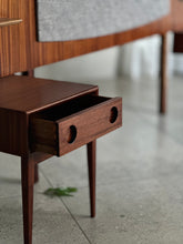 Load image into Gallery viewer, Retro Queen Bed Headboard with Attached Pedestals
