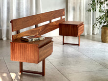 Load image into Gallery viewer, Kiaat Headboard &amp; Attached Pedestals
