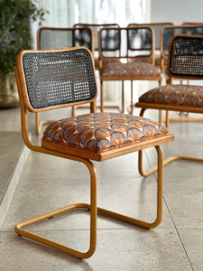 Set of Eight Mid-Century Cesca Chairs - Powder Coated and Upholstered