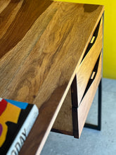 Load image into Gallery viewer, Comtemporary Solid Kiaat Desk with Integrated Shelves
