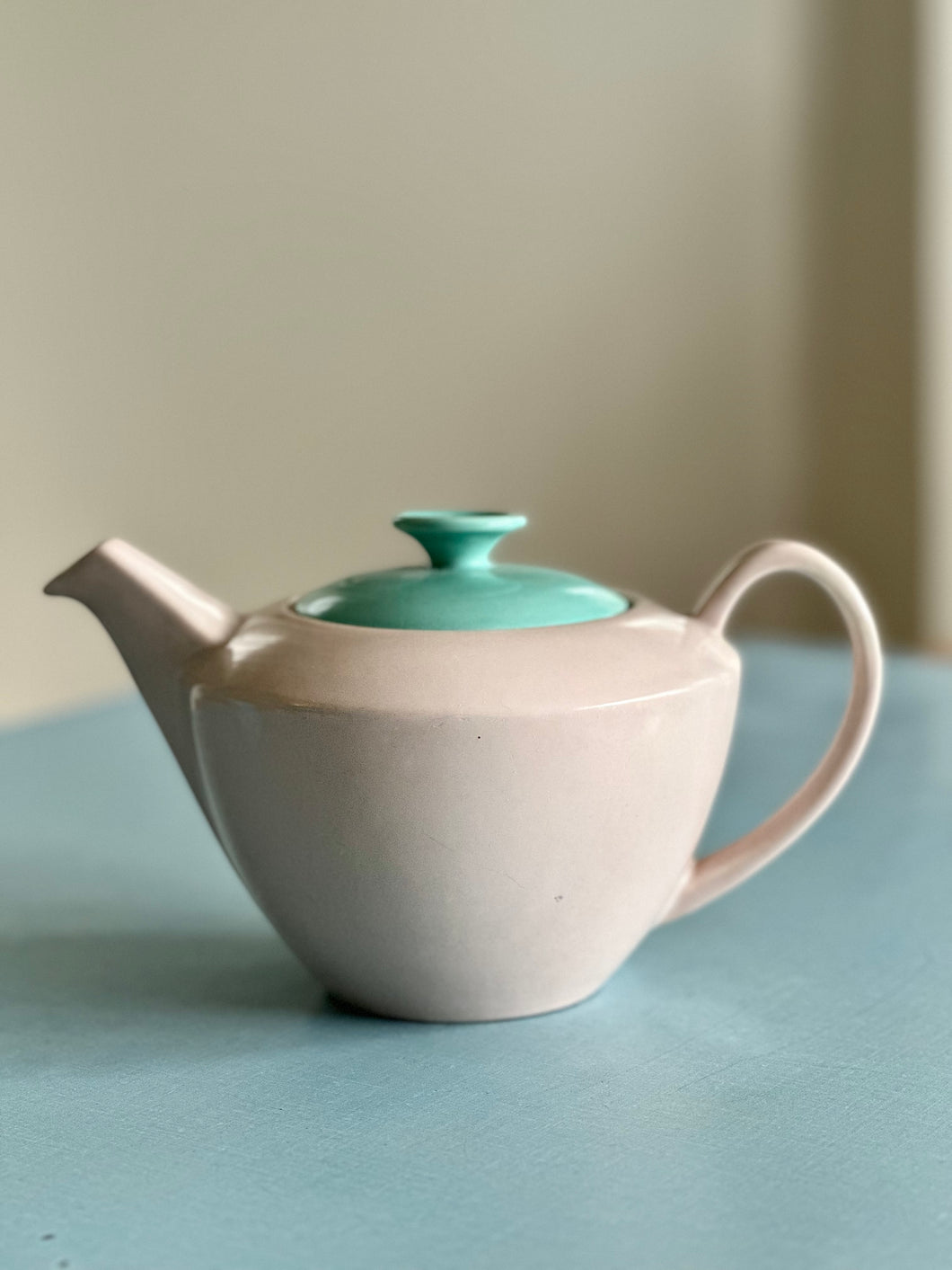Poole Teapot in Classic Pink and Turquois