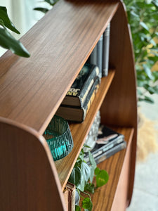 Retro Bookshelf with Sliding Doors