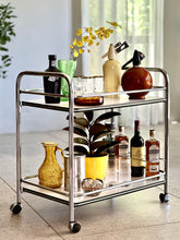Load image into Gallery viewer, Chromed Retro Two-Tier Drinks Cart
