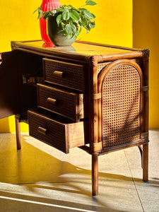 Quaint Bamboo & Rattan Side Cabinet