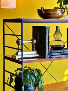 Retro Steel & Wood Bookshelf