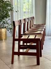Load image into Gallery viewer, Set of 6 Kiaat Dining Chairs by DS Vorster &amp; Co (4 with Leather)
