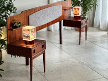 Load image into Gallery viewer, Retro Queen Bed Headboard with Attached Pedestals
