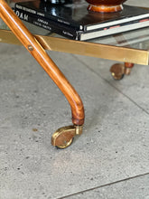 Load image into Gallery viewer, Elegant Brass, Glass &amp; Wooden Drinks Cart
