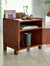 Load image into Gallery viewer, A Pair of Bedside Pedestals | Built-in Magazine or Book Holder
