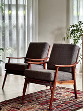Load image into Gallery viewer, Pair Mahogany Framed Armchairs
