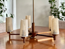 Load image into Gallery viewer, Vintage Wood and Glass Celing Pendant
