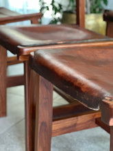 Load image into Gallery viewer, Set of 6 Kiaat Dining Chairs by DS Vorster &amp; Co (4 with Leather)

