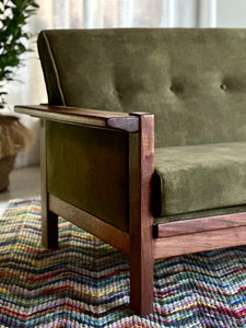 "Lubis" Three-Seater Couch in Olive Green