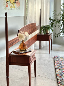 Sapele Mahogany Queen Headboard & Pedestals