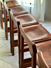 Load image into Gallery viewer, Set of 6 Kiaat Dining Chairs by DS Vorster &amp; Co (4 with Leather)

